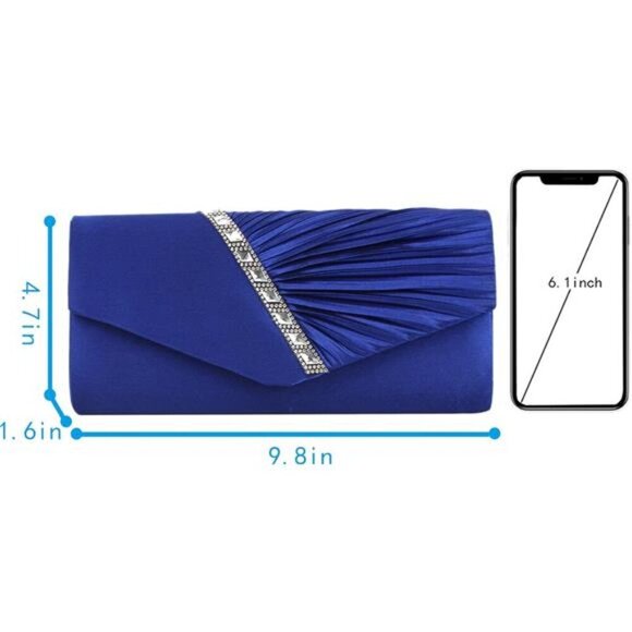 Women Clutch Handbag Fashion Royal Blue - Picture 2 of 6